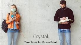  Presentation with social distancing - Slide set consisting of social-distancing-on-university-campus background and a light gray colored foreground