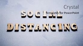  Presentation with social distancing - Theme having social-distancing-text background and a lemonade colored foreground