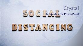  Presentation with social distancing - Audience pleasing PPT layouts consisting of social-distancing-text backdrop and a sky blue colored foreground