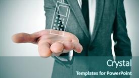  Presentation with phone - Beautiful presentation featuring social enterprise - businessman with a drawing backdrop and a ocean colored foreground