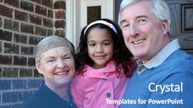  Presentation with college education happy smiling - Cool new theme with social housing - happy senior couple smiling outside backdrop and a teal colored foreground