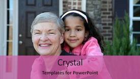  Presentation with house - PPT layouts consisting of social housing - happy senior woman with grandaughter background and a  colored foreground