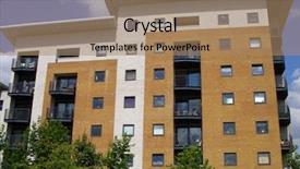  Presentation with apartment - Presentation theme having social housing - london apartment block background and a coral colored foreground