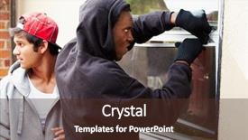  Presentation with house - Presentation theme featuring social housing - two young men breaking background and a  colored foreground