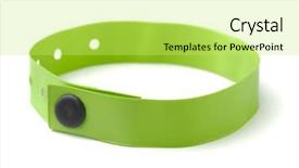  Presentation with hospital hotel - Audience pleasing PPT theme consisting of social inclusion - green plastic id wristband backdrop and a yellow colored foreground