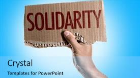  Presentation with solidarity - Audience pleasing presentation design consisting of social inclusion - solidarity backdrop and a arctic colored foreground