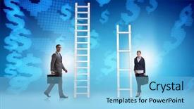  Presentation with youth skin care concept beige - PPT theme featuring social inequality - concept of inequal career opportunities background and a  colored foreground