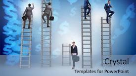  Presentation with social inequality - Presentation theme enhanced with social inequality - concept of inequal career opportunities background and a light blue colored foreground