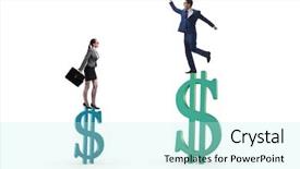  Presentation with gender - Cool new slide deck with social inequality - concept of inequal pay backdrop and a  colored foreground