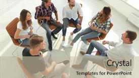  Presentation with team meeting - Slide deck with social intelligence - business team holds a meeting background and a mint green colored foreground