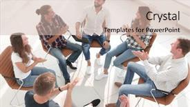  Presentation with team meeting - Slide set featuring social intelligence - business team holds a meeting background and a soft green colored foreground