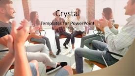  Presentation with virtual team meeting - PPT layouts consisting of social intelligence - creative team holds a meeting background and a  colored foreground