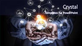  Presentation with interaction - Cool new theme with social interaction concept 3d render backdrop and a wine colored foreground