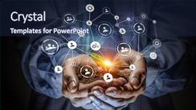  Presentation with interaction - Slides having social interaction concept 3d render background and a  colored foreground