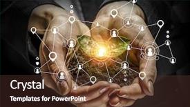  Presentation with interaction - Amazing PPT layouts having social interaction concept 3d render backdrop and a tawny brown colored foreground