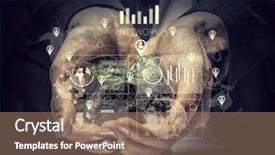  Presentation with interaction - PPT theme featuring social interaction concept 3d render background and a  colored foreground