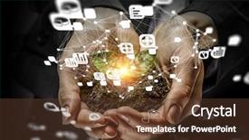  Presentation with interaction - Theme with social interaction concept 3d render background and a  colored foreground