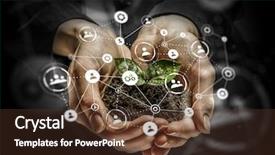  Presentation with interaction - Cool new PPT layouts with social interaction concept 3d render backdrop and a tawny brown colored foreground