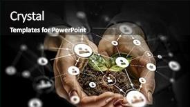  Presentation with interaction - Beautiful PPT theme featuring social interaction concept 3d render backdrop and a black colored foreground