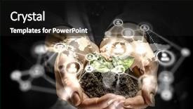  Presentation with interaction - Slides featuring social interaction concept 3d render background and a  colored foreground