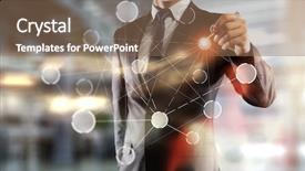  Presentation with social media - Colorful presentation enhanced with social interaction concept mixed media backdrop and a coral colored foreground