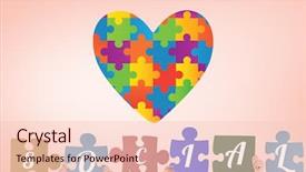  Presentation with holding puzzle pieces - Amazing theme having social jigsaw pieces against orange backdrop and a lemonade colored foreground