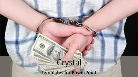  Presentation with black man - Audience pleasing PPT layouts consisting of social justice blacks - man in handcuffs is holding backdrop and a  colored foreground