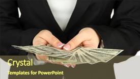  Presentation with social justice - Slide set enhanced with social justice blacks whites - woman recounts dollars close up background and a violet colored foreground