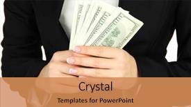  Presentation with social justice - Colorful PPT theme enhanced with social justice blacks whites - woman recounts dollars close up backdrop and a  colored foreground