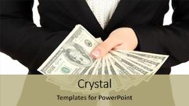  Presentation with close up puff pastry - Presentation theme consisting of social justice blacks whites - woman recounts dollars close up background and a coral colored foreground