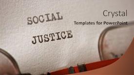  Presentation with social justice - Presentation design featuring social-justice-phrase-written background and a light gray colored foreground