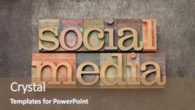  Presentation with social media - Presentation design consisting of social media - internet networking concept background and a violet colored foreground