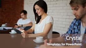  Presentation with networking - Colorful theme enhanced with social media addiction - girl networking backdrop and a violet colored foreground