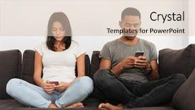  Presentation with addiction - Colorful presentation theme enhanced with social media addiction - photo of young couple using backdrop and a lemonade colored foreground