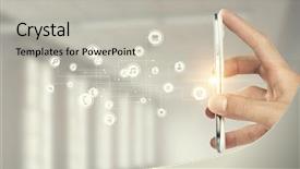  Presentation with social media dangers - Beautiful slide set featuring social media and cloud computing backdrop and a light gray colored foreground