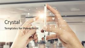  Presentation with cloud computing - Beautiful PPT theme featuring social media and cloud computing backdrop and a lemonade colored foreground