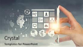  Presentation with cloud computing - PPT theme with social media and cloud computing mixed media background and a light gray colored foreground