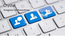  Presentation with social media - Presentation theme enhanced with social media button background and a light gray colored foreground