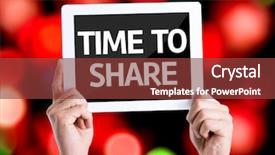  Presentation with time to share - Cool new PPT layouts with social media campaign - tablet pc with text time backdrop and a  colored foreground