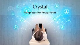  Presentation with quit social media - Audience pleasing slides consisting of social media concept with woman backdrop and a  colored foreground