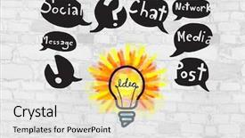  Presentation with social media - Audience pleasing theme consisting of social media drawings graphic backdrop and a white colored foreground