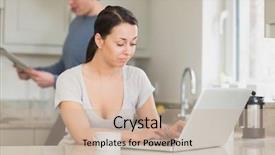  Presentation with reading - Amazing PPT layouts having social media free - two people are backdrop and a soft green colored foreground