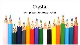  Presentation with faces - PPT layouts featuring social media green - happy group of pencil faces background and a white colored foreground