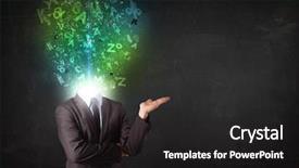  Presentation with business abstract - PPT theme featuring social media healthcare - business man with abstract glowing background and a dark gray colored foreground