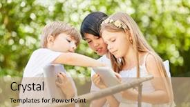  Presentation with course - Slide set featuring computer course help themselves background and a  colored foreground