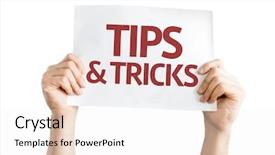  Presentation with white - Slide deck consisting of social media management - tips tricks card isolated background and a white colored foreground