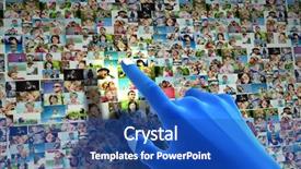  Presentation with social media network - Audience pleasing presentation design consisting of social media network blue hand backdrop and a ocean colored foreground