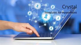  Presentation with social media network - Beautiful slide deck featuring social media network icon backdrop and a light blue colored foreground