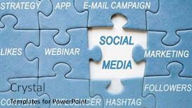  Presentation with followers - Presentation design featuring social-media-success-concept-puzzle background and a light blue colored foreground