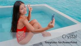  Presentation with infinity - Colorful presentation enhanced with social-media-travel-influencer-taking backdrop and a  colored foreground